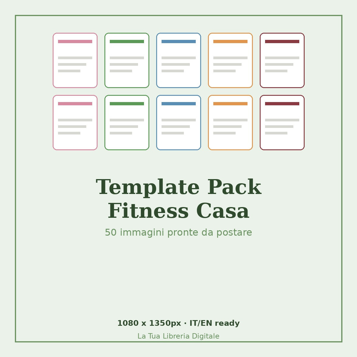 Fitness Casa – Template Pack per Instagram (50 immagini pronte)